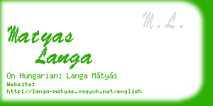 matyas langa business card